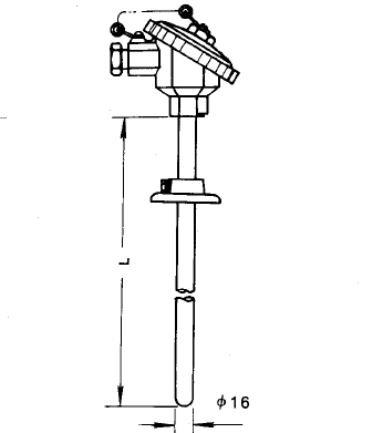 WRN-330活動法蘭防水接線盒熱電偶安裝圖片 WRN-330活動法蘭防水接線盒熱電偶安裝圖片