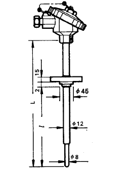 WZP-4312A固定法蘭防水接線盒引進型熱電阻安裝圖片 WZP-4312A固定法蘭防水接線盒引進型熱電阻安裝圖片