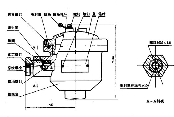 裝配式熱電偶隔爆型、本安型接線盒圖片及尺寸