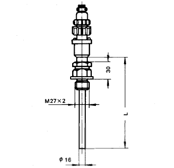 上海自動化儀表三廠 WZPM2-267固定螺紋插座式雙支熱電阻安裝圖片