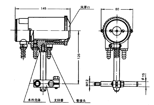 WFT-202非接觸式輻射高溫計(jì)(輕型成套)外形尺寸 WFT-202非接觸式輻射高溫計(jì)(輕型成套)外形尺寸