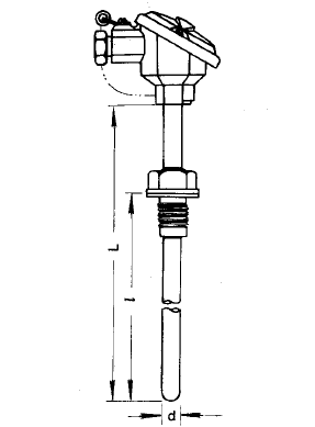 WZP-221A固定螺紋防濺式熱電阻安裝圖片