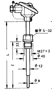 WZP-2212A固定螺紋防濺式引進(jìn)型熱電阻安裝圖片
