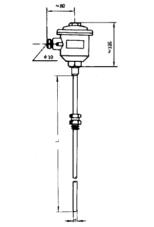 WRNK-246T固定卡套螺紋鎧裝隔爆熱電偶安裝圖片